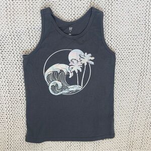 Gap Girl's Graphic Casual Gray and Metalic Tank Top Size Medium